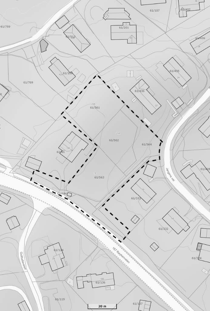 Kart (bilde) over J&oslash;rgens vei 18-20